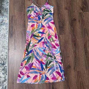 Sage the Label Leaf Print Midi Dress